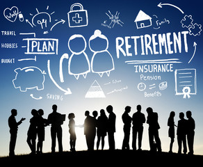 Retirement Insurance Pension Saving Plan Benefits Travel Concept