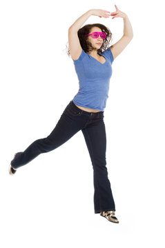 Model shot in studio on white