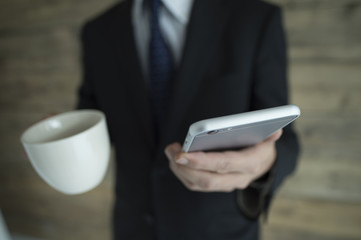 Businessman during a break