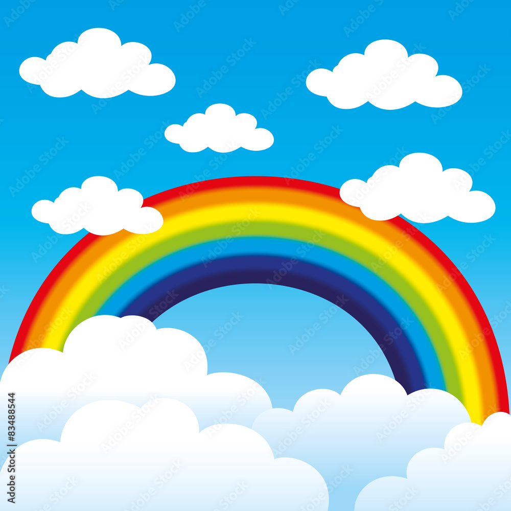 Poster vector illustration. rainbow.