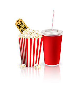 Popcorn, drink and tickets