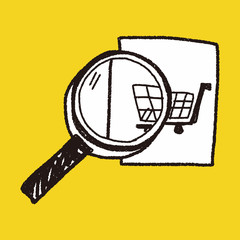 shopping search doodle