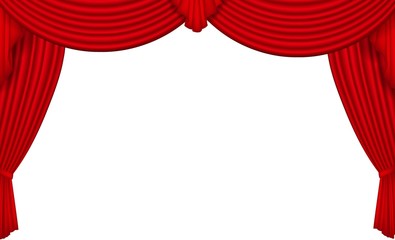 Red silk curtain