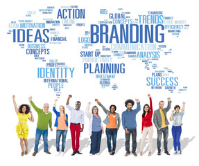 Fototapeta premium Branding World Global Marketing Identity Individuality Concept