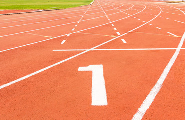 Fototapeta premium Running track numbers in stadium