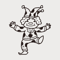clown doodle drawing