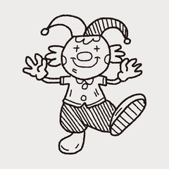 clown doodle drawing