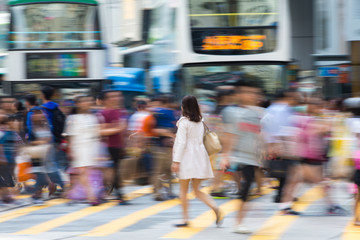 Pedestrians in Business District of Hong Kong