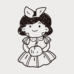 Fototapeta premium snow white doodle