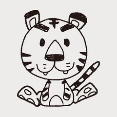 Chinese Zodiac tiger doodle drawing
