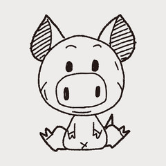 Chinese Zodiac pig doodle drawing