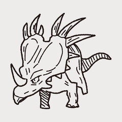Triceratops dinosaur doodle