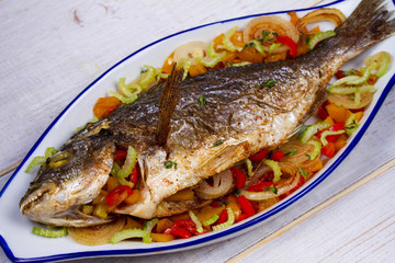 Vegetables - stuffed fish