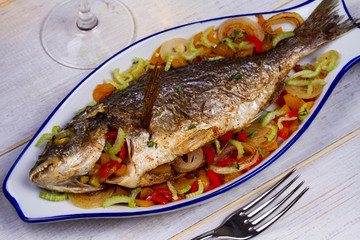 Vegetables - stuffed fish