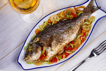 Vegetables - stuffed fish