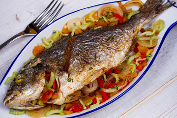 Vegetables - stuffed fish