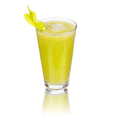 Green juice or smoothie. Isolated on white background