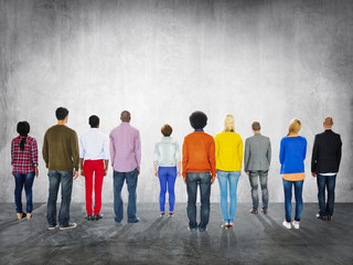 Obraz premium People Rear View Togetherness Corporate Team Concept
