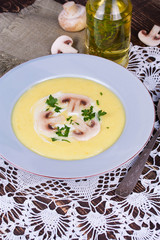 Creamy Mushroom Soup with fresh herbs