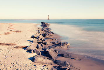 Morris Island Lighthouse at sunny morning