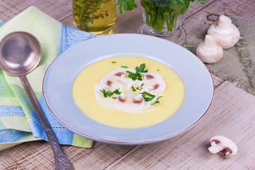 Creamy Mushroom Soup with fresh herbs