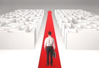Businessman in labyrinth