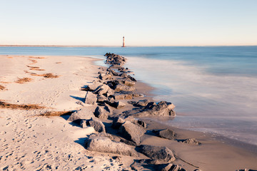 Morris Island Lighthouse at sunny morning
