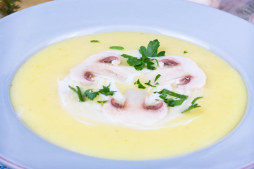Creamy Mushroom Soup with fresh herbs
