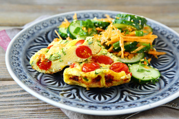 Tasty fritatta with vegetables