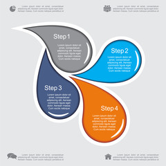 Infographic report template with drops. Vector