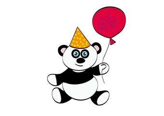 Miś panda,urodziny,balon