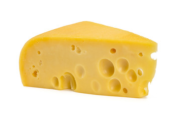 piece of cheese isolated on a white background