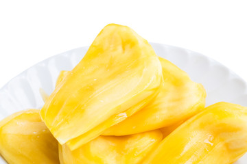 Jackfruits on white background