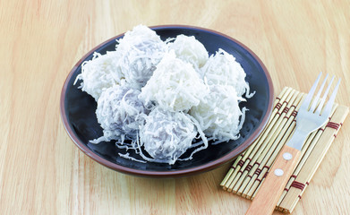 Thai dessert - Coconut balls. Flour with coconut and sugar