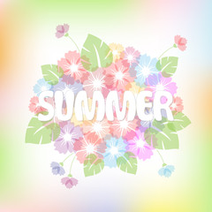 Colorful summer background with flowers.