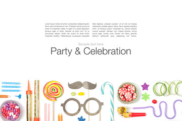 party and celebration elements on white background 