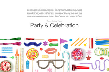 party and celebration elements on white background 