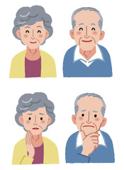 シニア 表情 Elderly couple expression
