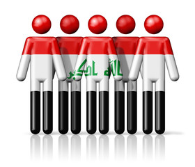 Flag of Iraq on stick figure