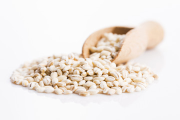 pile of barley on white