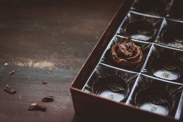 chocolate truffle in a box