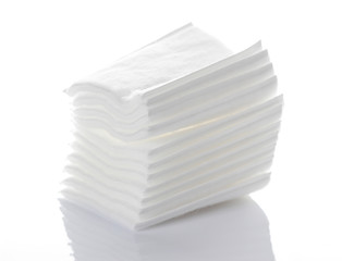 cotton pads stack on white