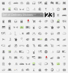Set of delivery stickers