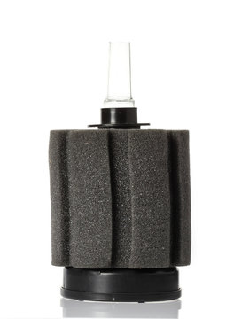 Freshwater aquarium filter on isolated white.