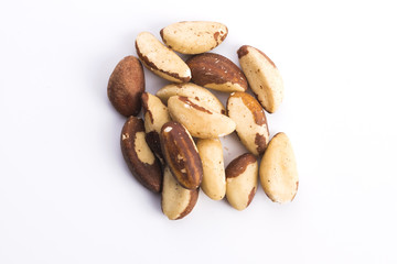 brasil nuts isolated on white background
