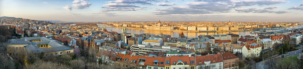 Naklejka na ściany i meble Panoramic cityscape of Budapest, Hungary