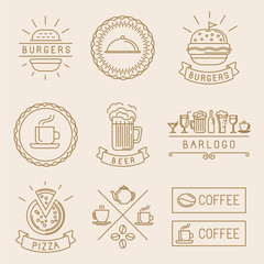 Vector linear food labels