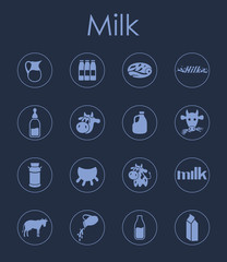 Set of milk simple icons