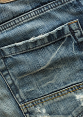 Fototapeta premium back pocket of fashion blue jeans