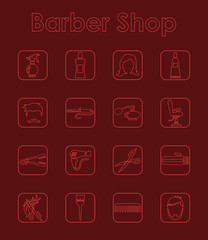 Set of barber shop simple icons